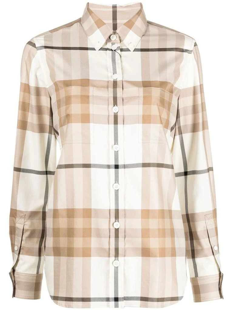 商品Burberry|BURBERRY - Check Motif Cotton Shirt,价格¥2530,第1张图片