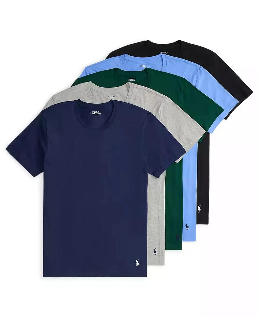 商品Ralph Lauren|Men's 5-Pack Classic Cotton Crewneck Undershirts,价格¥358,第1张图片