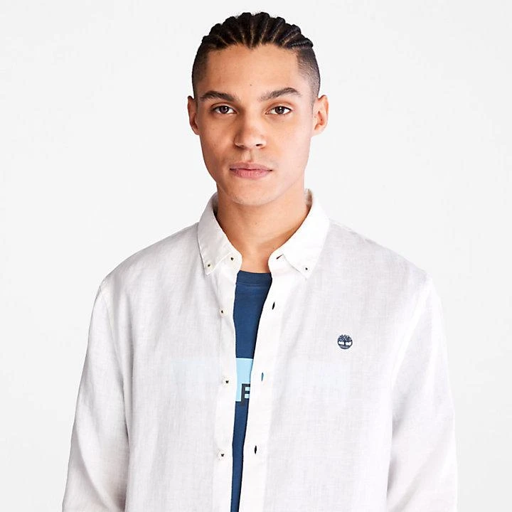 商品Timberland|Mill River Slim-Fit Linen Shirt for Men in White,价格¥829,第5张图片详细描述
