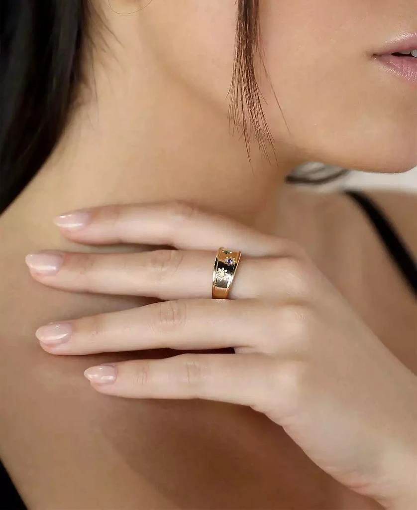 商品Ettika Jewelry|18k Gold-Plated 2-Pc. Set Rainbow Cubic Zirconia Rings,价格¥448,第3张图片详细描述