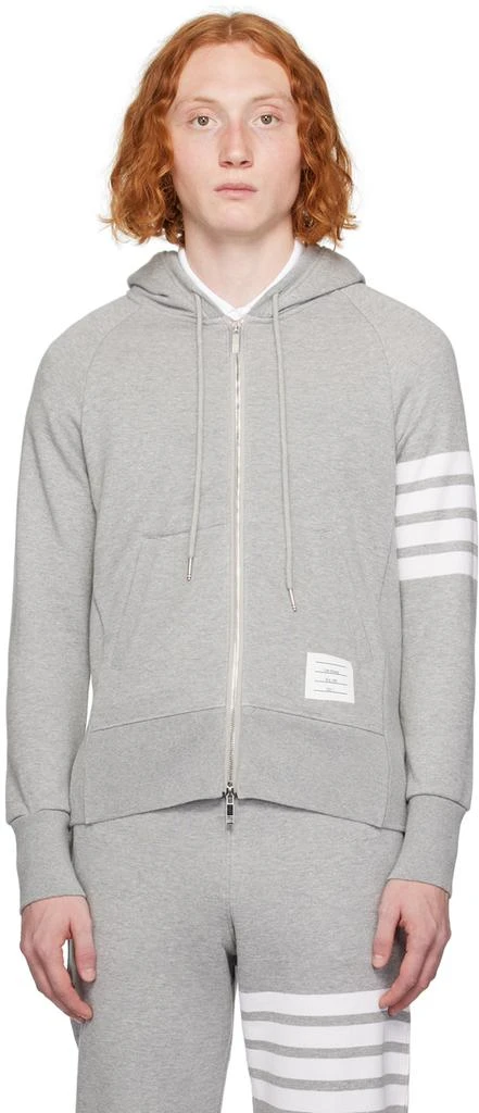 商品Thom Browne|Gray 4-Bar Hoodie,价格¥6742,第1张图片