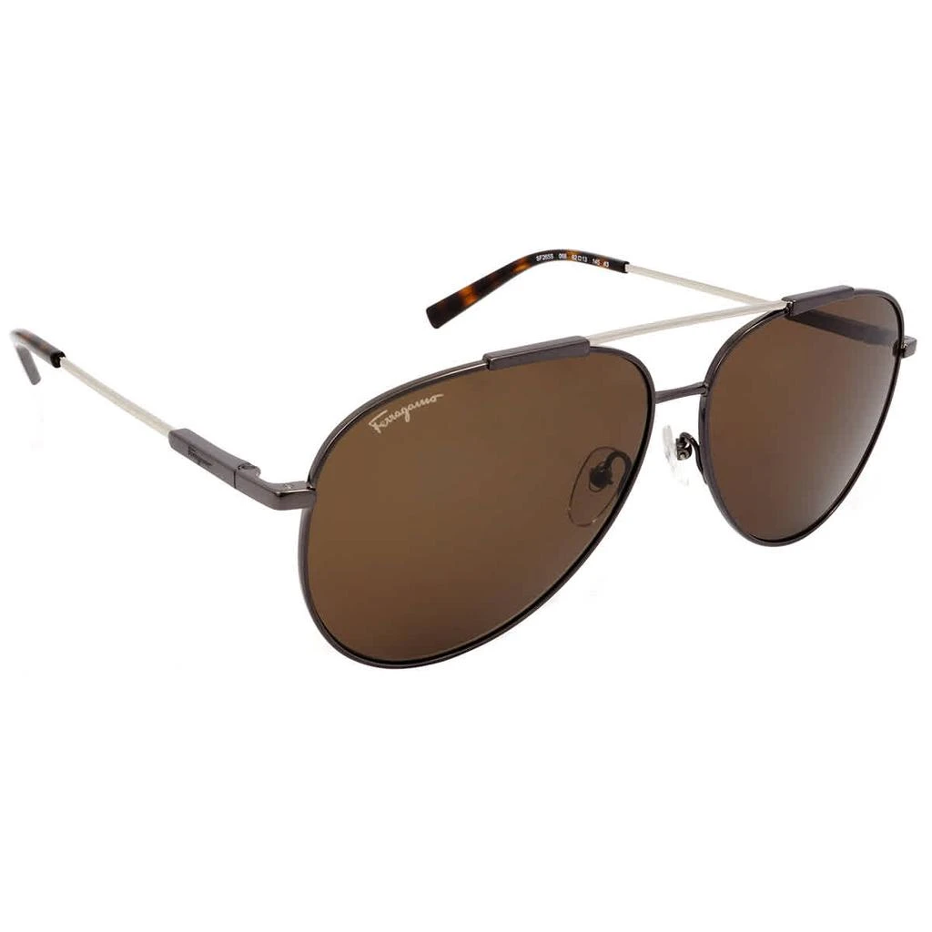 商品Salvatore Ferragamo|Salvatore Ferragamo Brown Pilot Unisex Sunglasses SF265S 068 62,价格¥449,第1张图片
