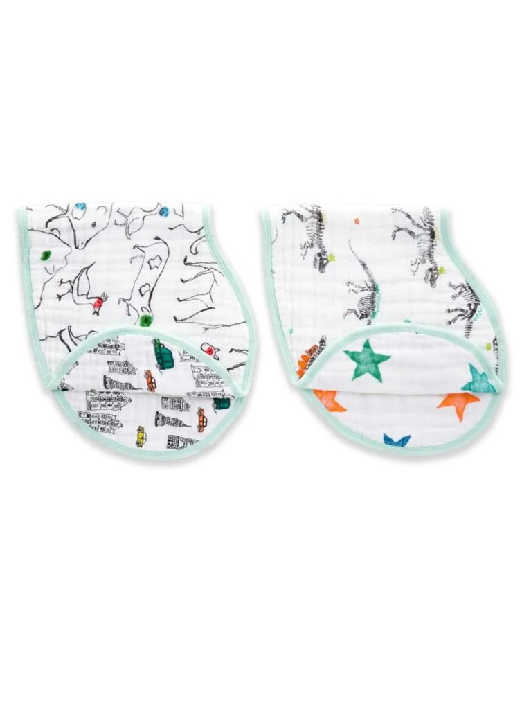 商品aden + anais|aden + anais - Baby's Color Pop Fossil Burpy Bibs Two-Pack,价格¥164,第1张图片
