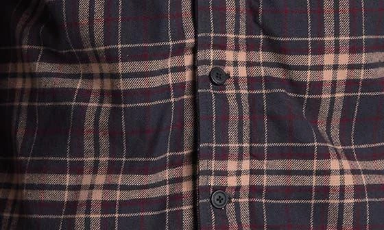 Plaid Faux Shearling Lined Jersey Hood Shirt Jacket 商品