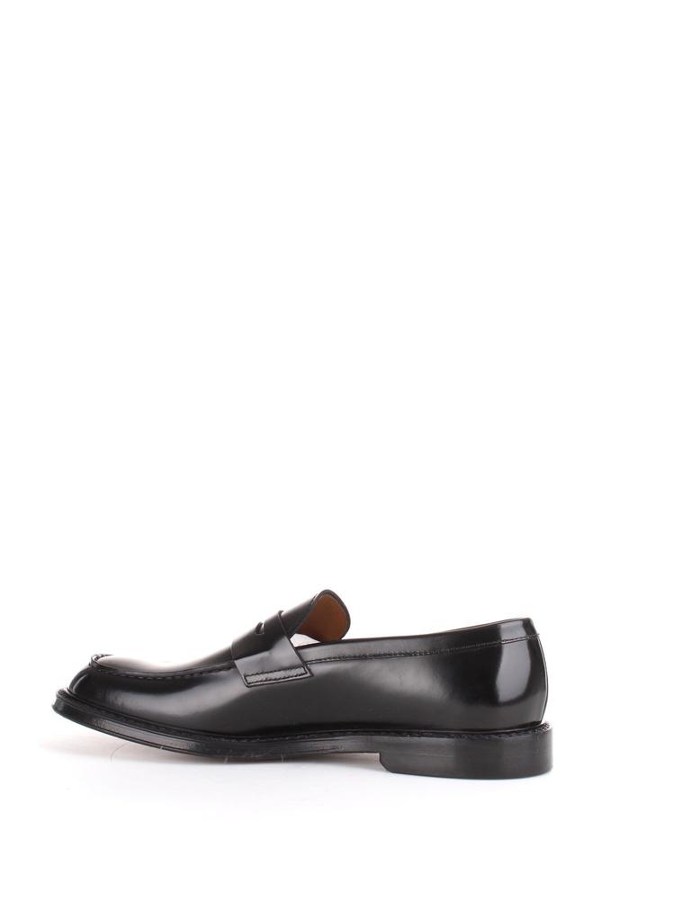 Doucal's Men's  Black Leather Loafers商品第4张图片规格展示