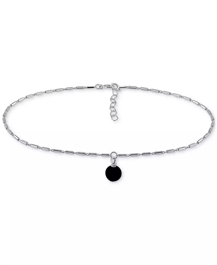 商品Giani Bernini|Onyx Dangle Cylinder Link Ankle Bracelet in Sterling Silver, Created for Macy's,价格¥145,第1张图片