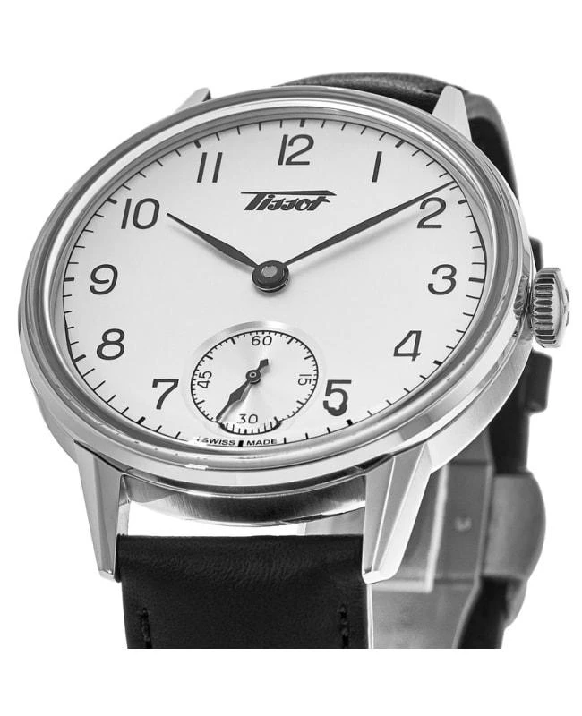 商品Tissot|Tissot Heritage Petite Second Silver Dial Black Leather Strap Men's Watch T119.405.16.037.00,价格¥3300,第2张图片详细描述