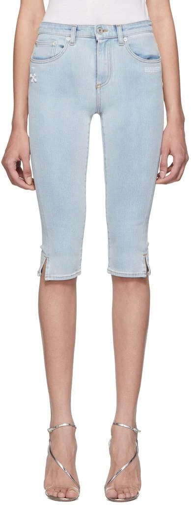 商品Off-White|Blue Cropped Capri Shorts,价格¥1672,第1张图片