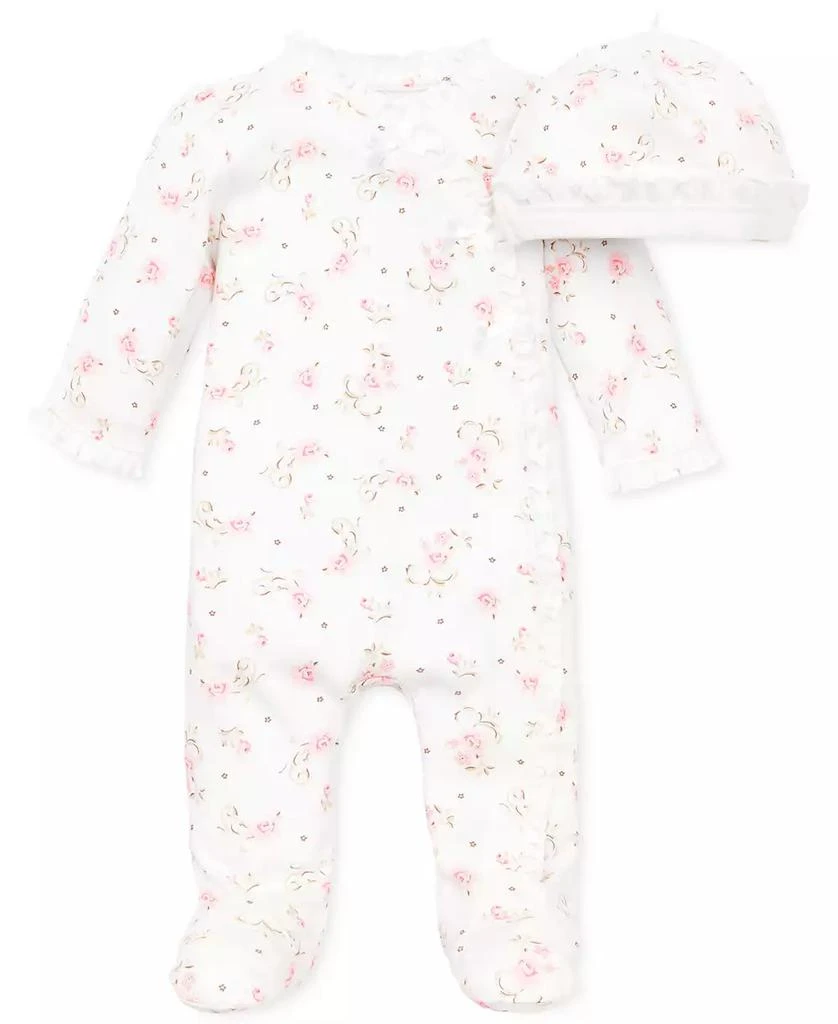 商品Little Me|Baby Girls Coverall with Matching Hat, 2 Piece Set,价格¥99,第1张图片