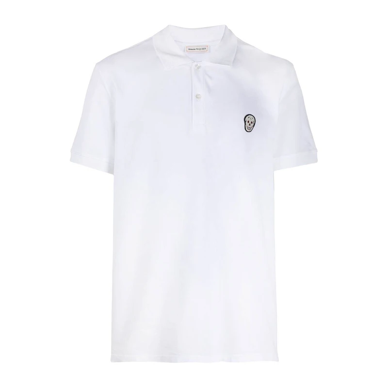 商品Alexander McQueen|ALEXANDER MCQUEEN 亚历山大·麦昆 男士白色棉质POLO衫 622106-QQX33-9000,价格¥1021,第1张图片