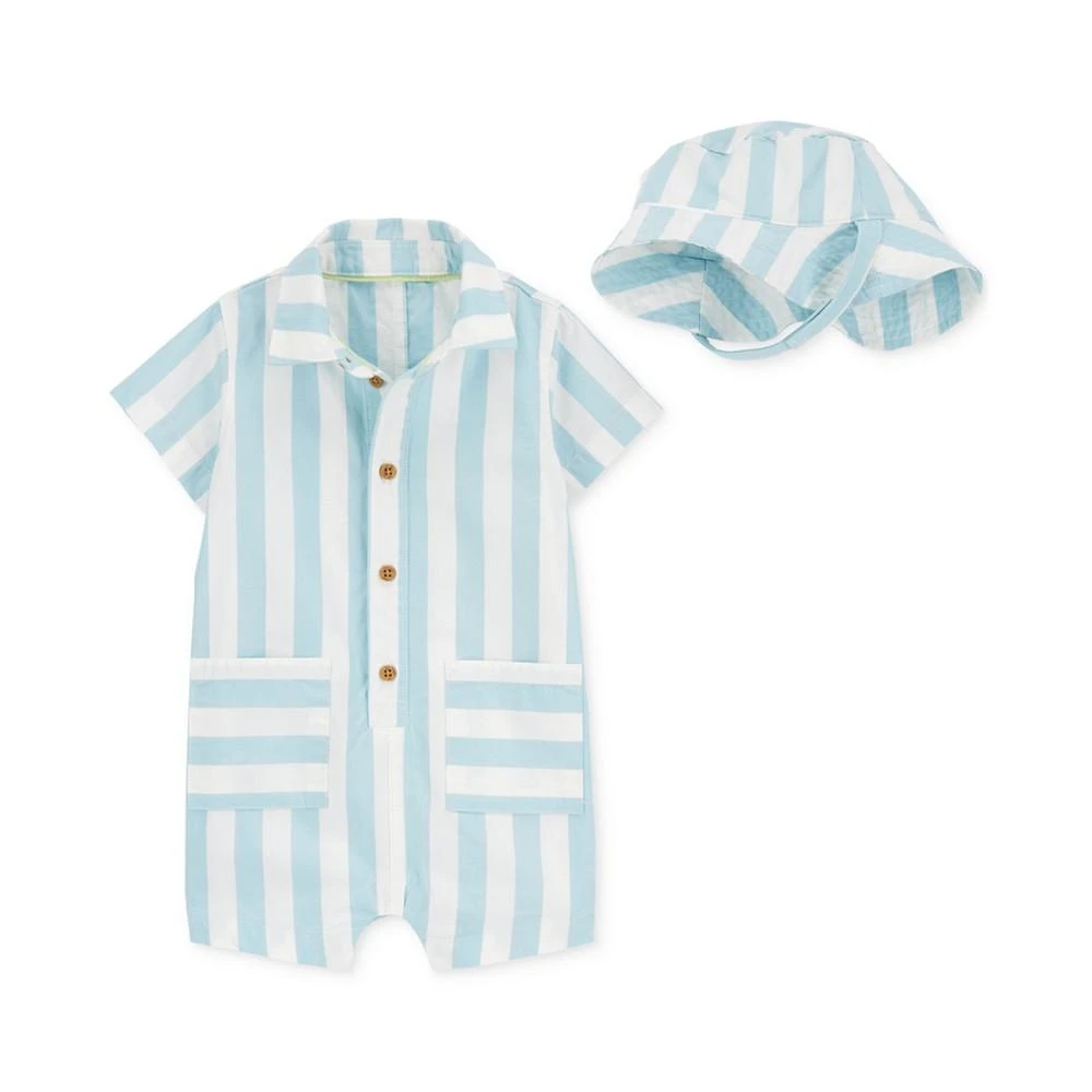 商品Carter's|Baby Boys Striped Romper and Hat, 2 Piece Set,价格¥240,第1张图片