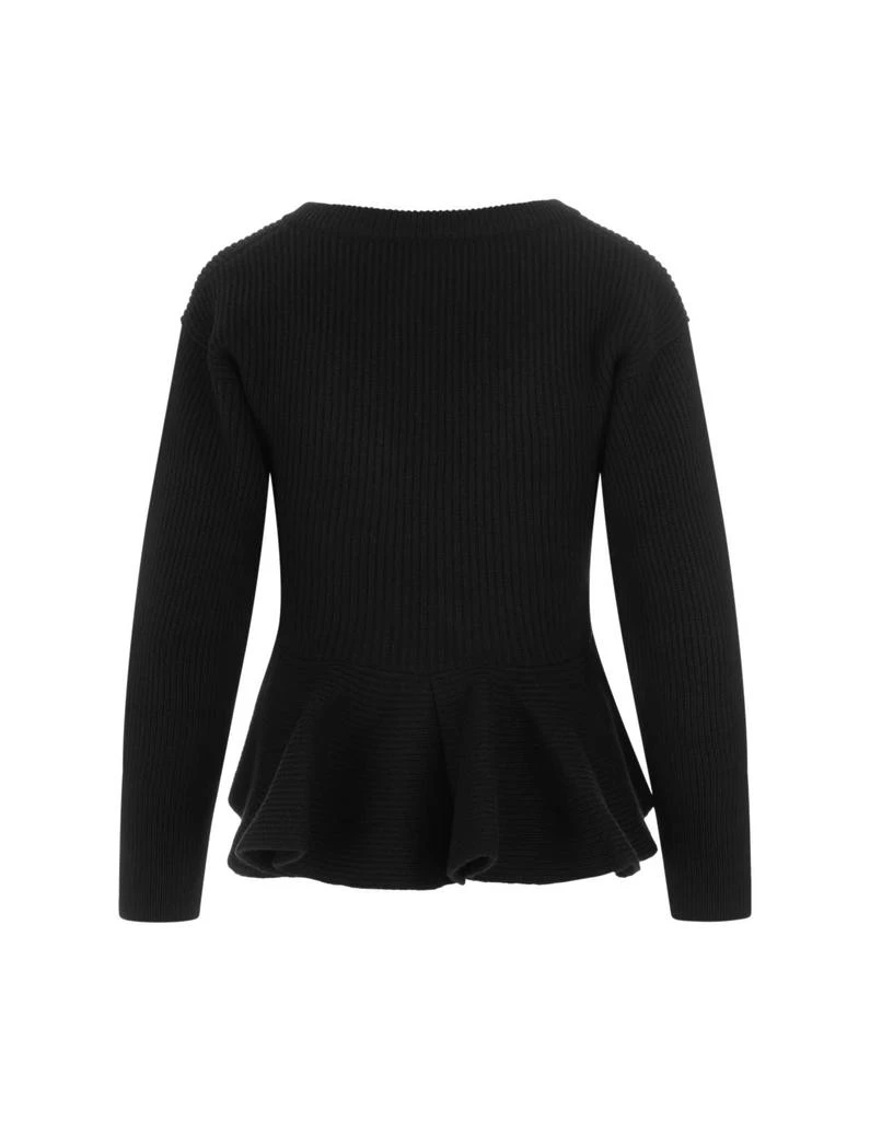 商品Alexander McQueen|Alexander McQueen Woman Black Sweater With Asymmetrical Hem,价格¥5663,第2张图片详细描述