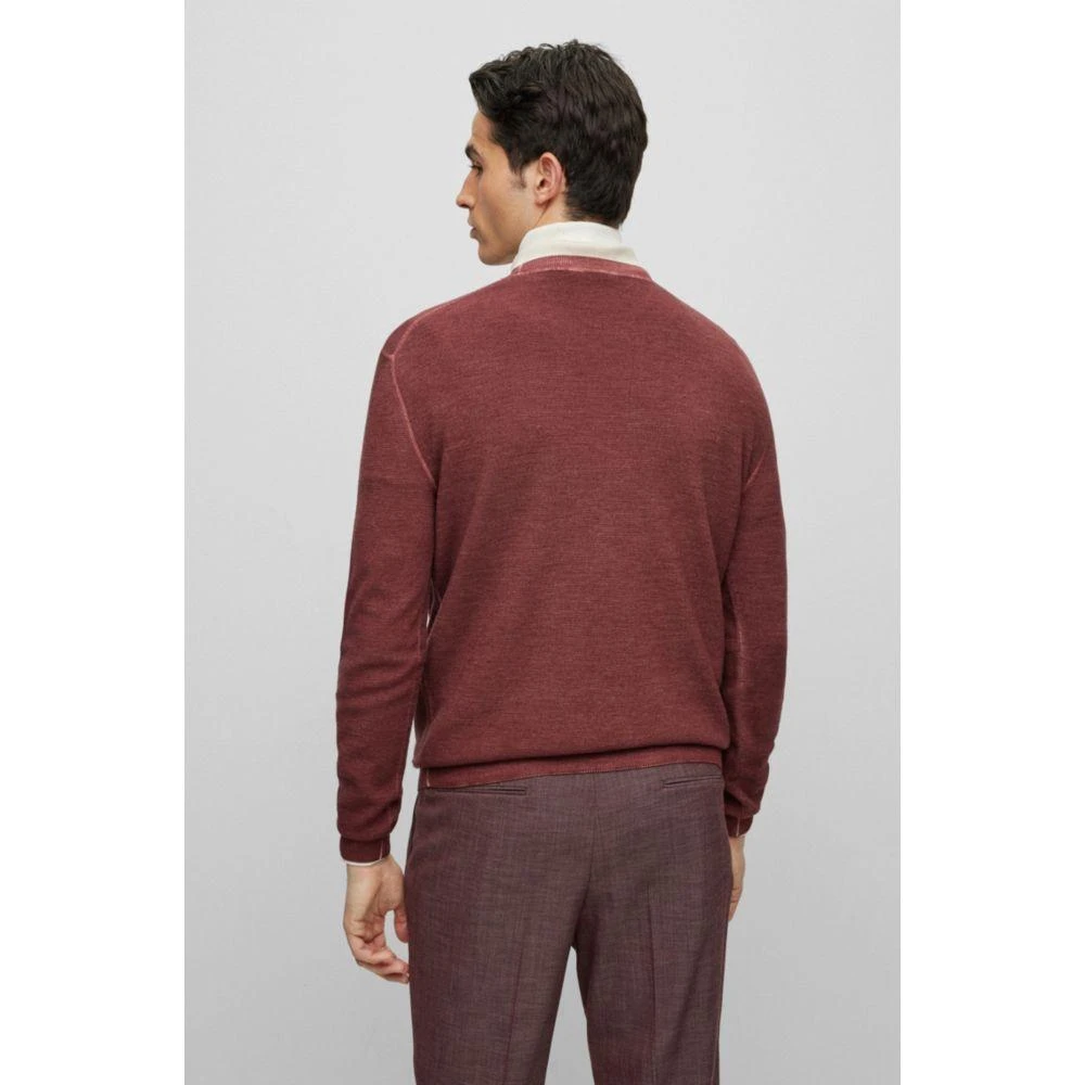 商品Hugo Boss|Structured-knit sweater in virgin wool, silk and cashmere,价格¥1468,第4张图片详细描述