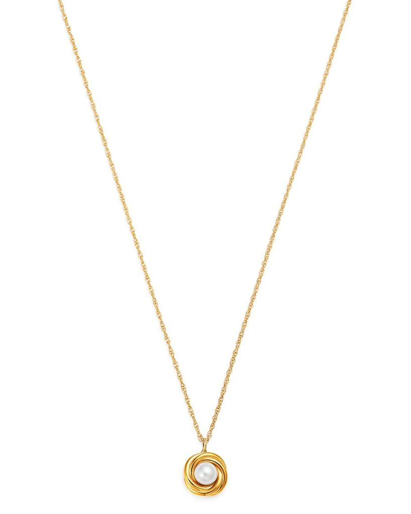 商品Bloomingdale's|Cultured Freshwater Pearl Knot Pendant Necklace in 14K Yellow Gold, 18" - Exclusive,价格¥6590,第1张图片