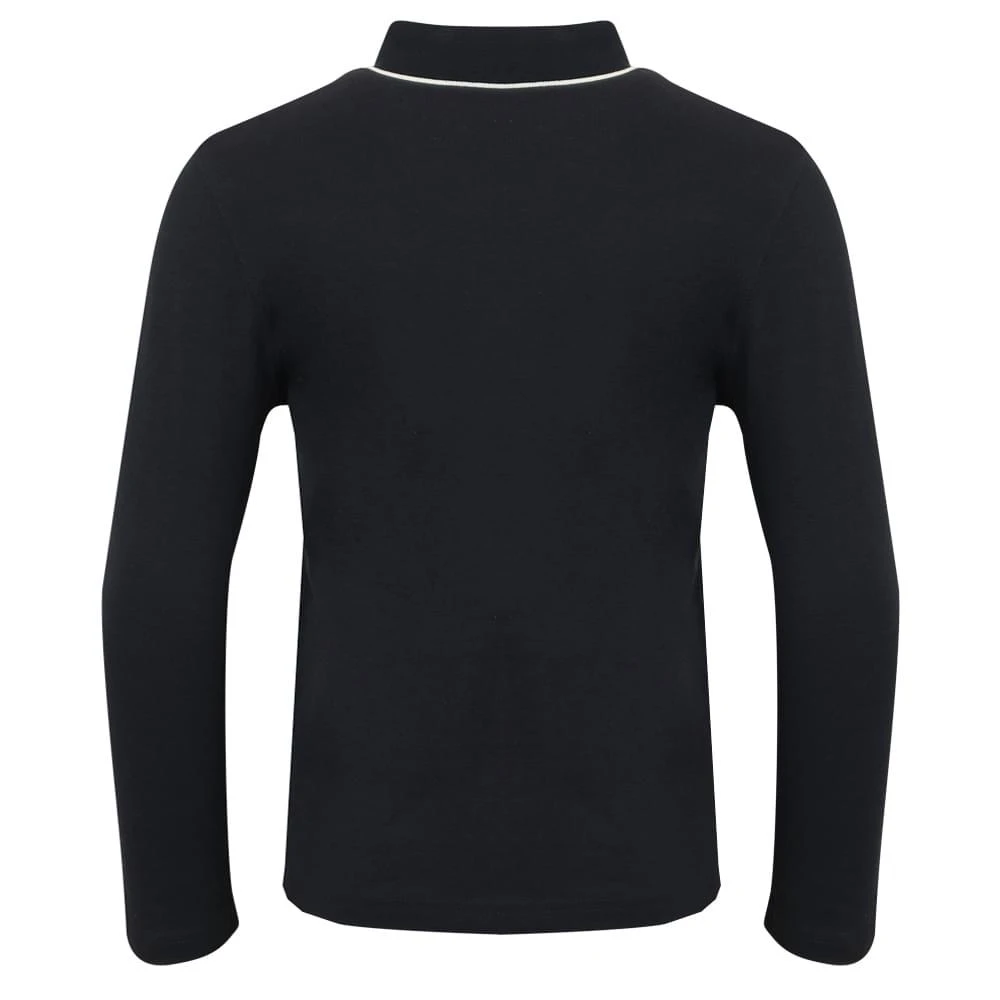 商品Hugo Boss|Tipped Collar Long Sleeve Navy Polo Shirt,价格¥312,第3张图片详细描述