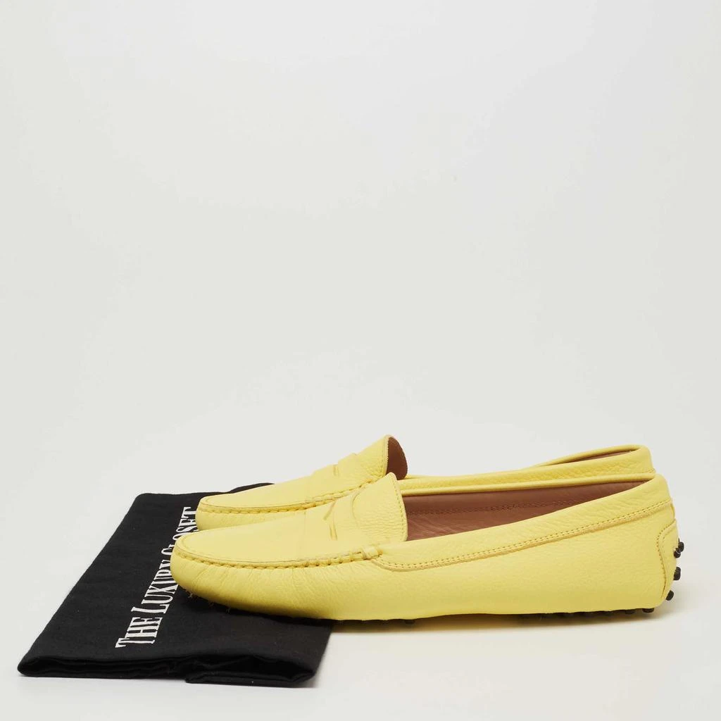 Tod's Yellow Leather Gommini Slip On Loafers Size 39 商品