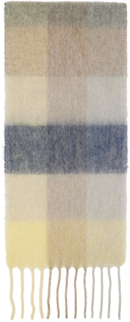 商品Acne Studios|Beige & Gray Mohair Checked Scarf,价格¥2386,第2张图片详细描述