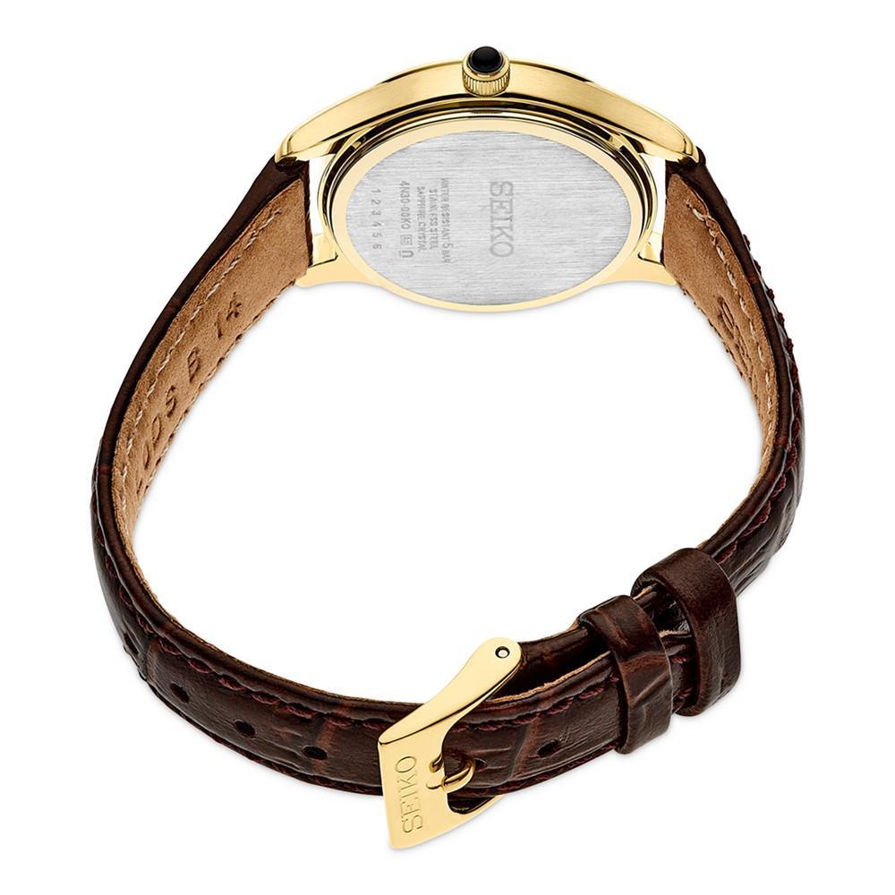 商品Seiko|Women's Essentials Brown Leather Strap Watch 29mm,价格¥1440,第5张图片详细描述