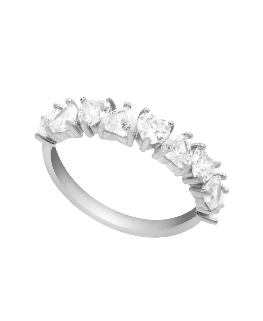 商品Essentials|Gold Plated Clear Cubic Zirconia Heart Row Band Ring,价格¥94,第1张图片