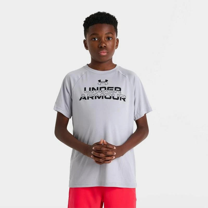 商品Under Armour|Boys' Under Armour Tech Split Wordmark T-Shirt,价格¥119,第1张图片