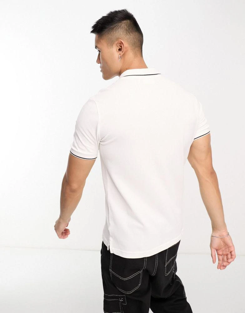 商品Calvin Klein|Calvin Klein box logo slim fit polo shirt in white,价格¥794,第2张图片详细描述