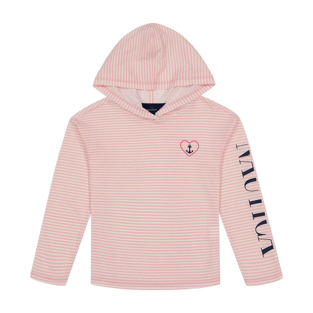 商品Nautica|Nautica Girls' Striped Hooded Long-Sleeve T-Shirt (7-16),价格¥117,第1张图片