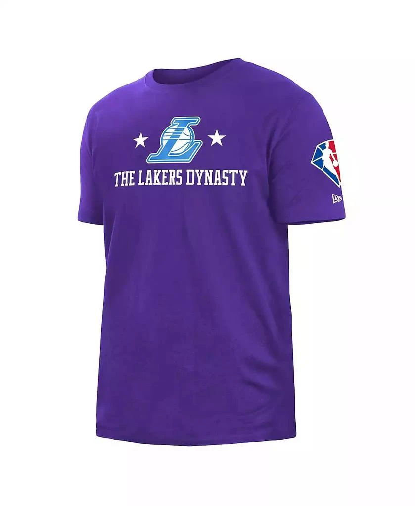 商品New Era|Men's Purple Los Angeles Lakers 2021/22 City Edition Brushed Jersey T-shirt,价格¥216,第3张图片详细描述