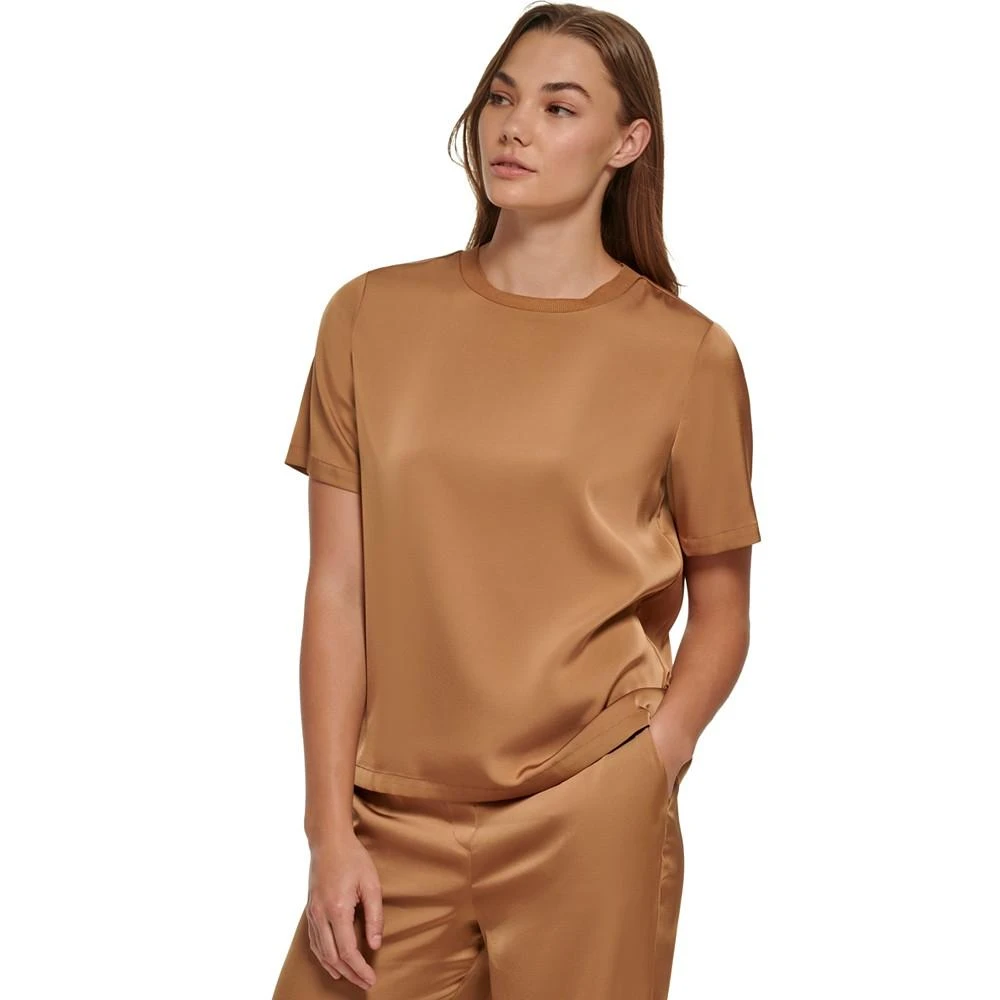 商品Calvin Klein|Women's Satin T-Shirt,价格¥159,第1张图片