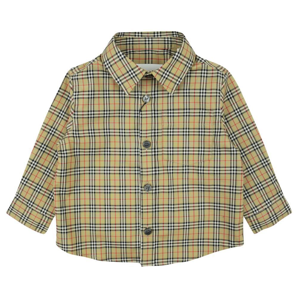 商品Burberry|Beige Long Sleeve Mini Owen Shirt,价格¥1055,第1张图片