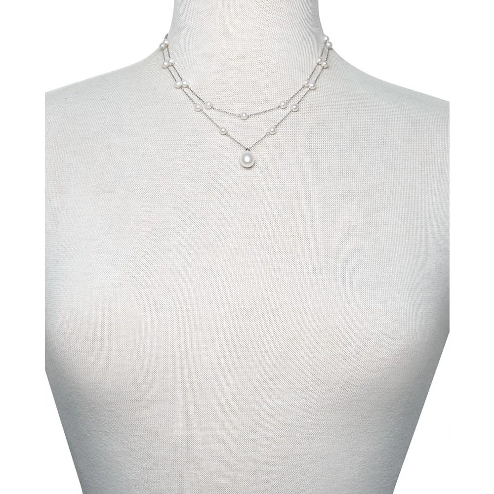 商品Belle de Mer|Cultured Freshwater Pearl (5-6mm & 9-10mm) 16" Layered Necklace in Sterling Silver,价格¥655,第2张图片详细描述