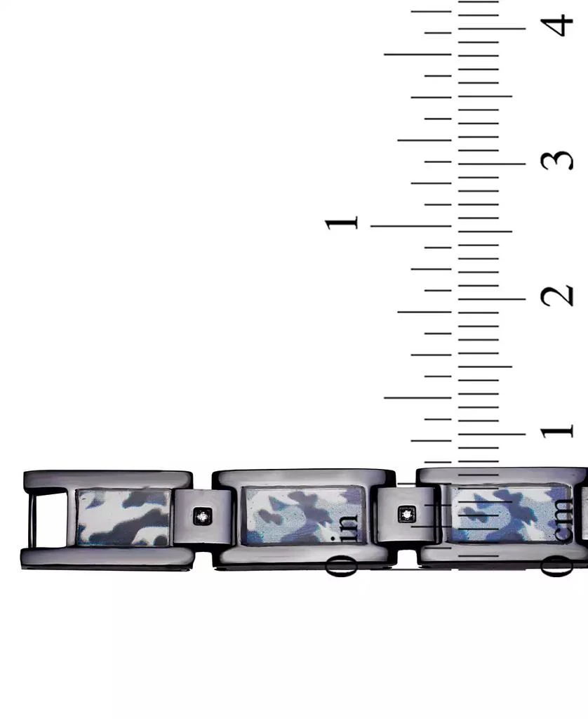 商品Macy's|Men's Diamond Accent Camo Carbon Fiber Link Bracelet in Black Ion-Plated Stainless Steel,价格¥1481,第3张图片详细描述