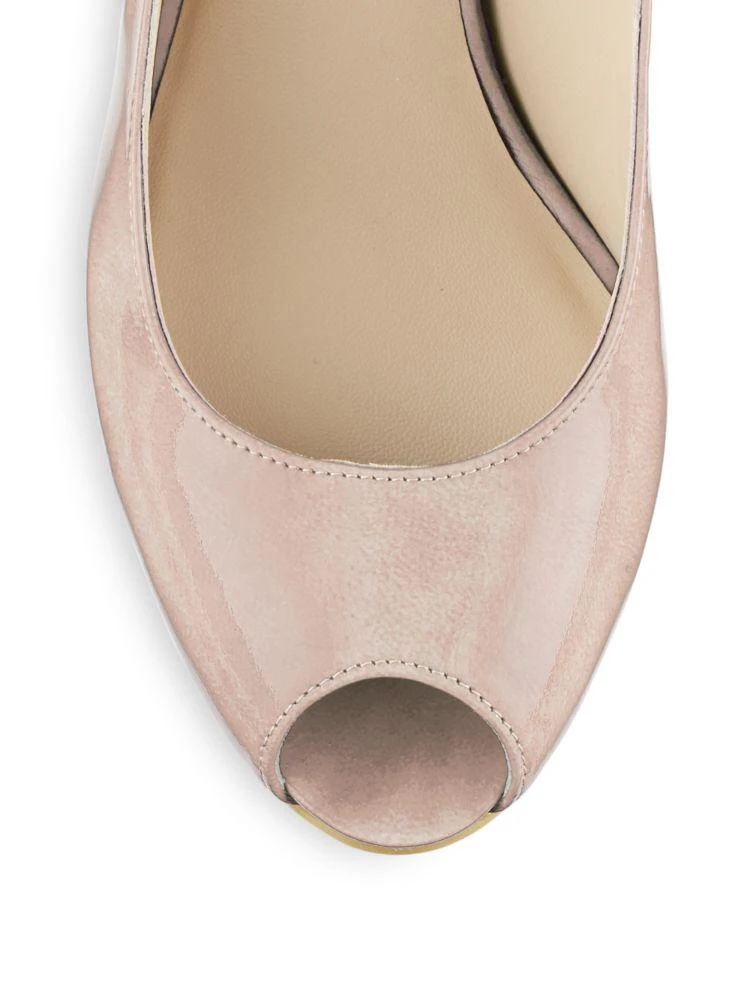 商品Stuart Weitzman|Slinky Leather Sling-Back Peep-Toe Wedges,价格¥786,第3张图片详细描述
