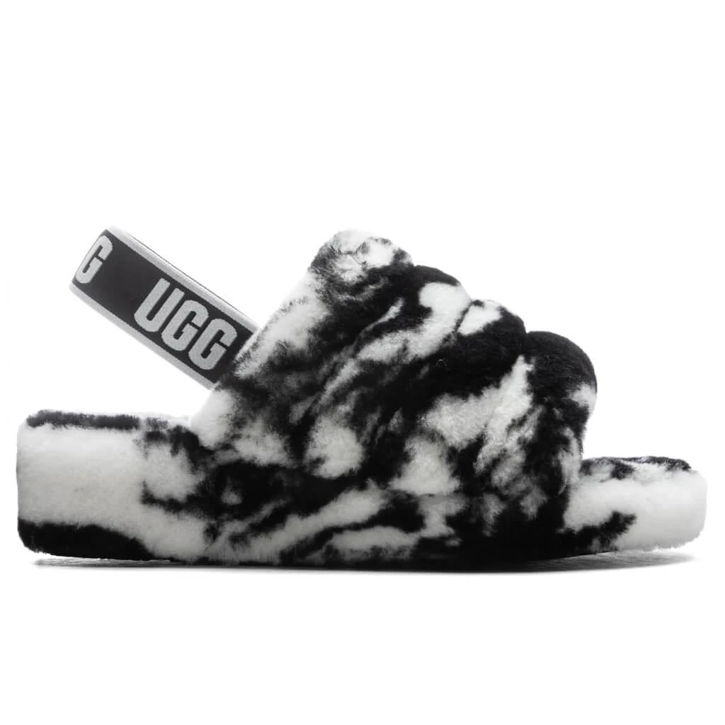 商品UGG|Women's Fluff Yeah Slide Marble - Black,价格¥816,第1张图片