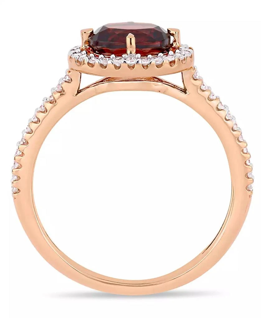 商品Macy's|Garnet (1 ct.t.w.) and Diamond (1/4 ct.t.w.) Halo Ring in 10k Rose Gold,价格¥4442,第3张图片详细描述