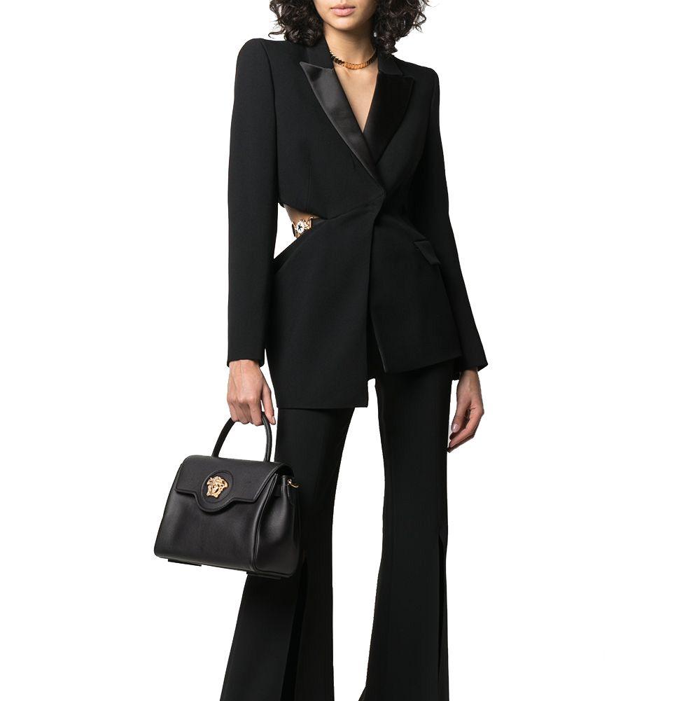 Versace Women's  Black Leather Handbag商品第2张图片规格展示