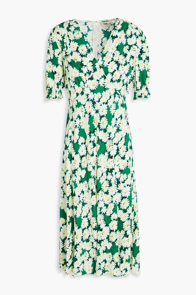 商品Diane von Furstenberg|女士 Jemma 花卉印花绉纱中长连衣裙,价格¥763,第1张图片