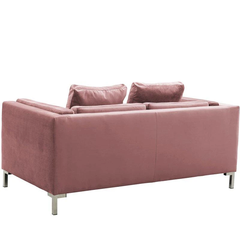 商品Chic Home Design|Emory Loveseat Velvet Upholstered Multi-Cushion Seat Loose Back Shelter Arm Design Silver Tone Metal Y-Legs, Modern Contemporary,价格¥8463,第2张图片详细描述