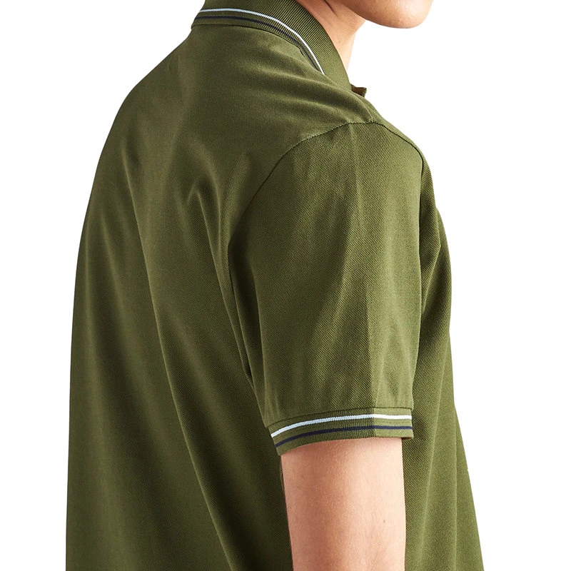 商品Prada|【预售3-7天】普拉达 男士军绿色纯棉短袖Polo衫UJN765_1ZMI_F0161_S_212,价格¥5013,第5张图片详细描述