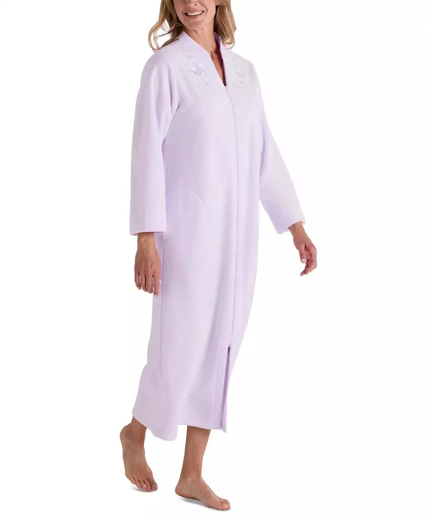 商品Miss Elaine|Plus Size Zip-Front Long-Sleeve Fleece Robe,价格¥302,第1张图片