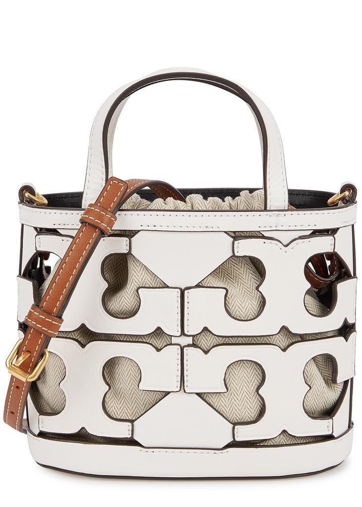 商品Tory Burch|Ella mini white logo cut-out leather tote,价格¥4511,第1张图片