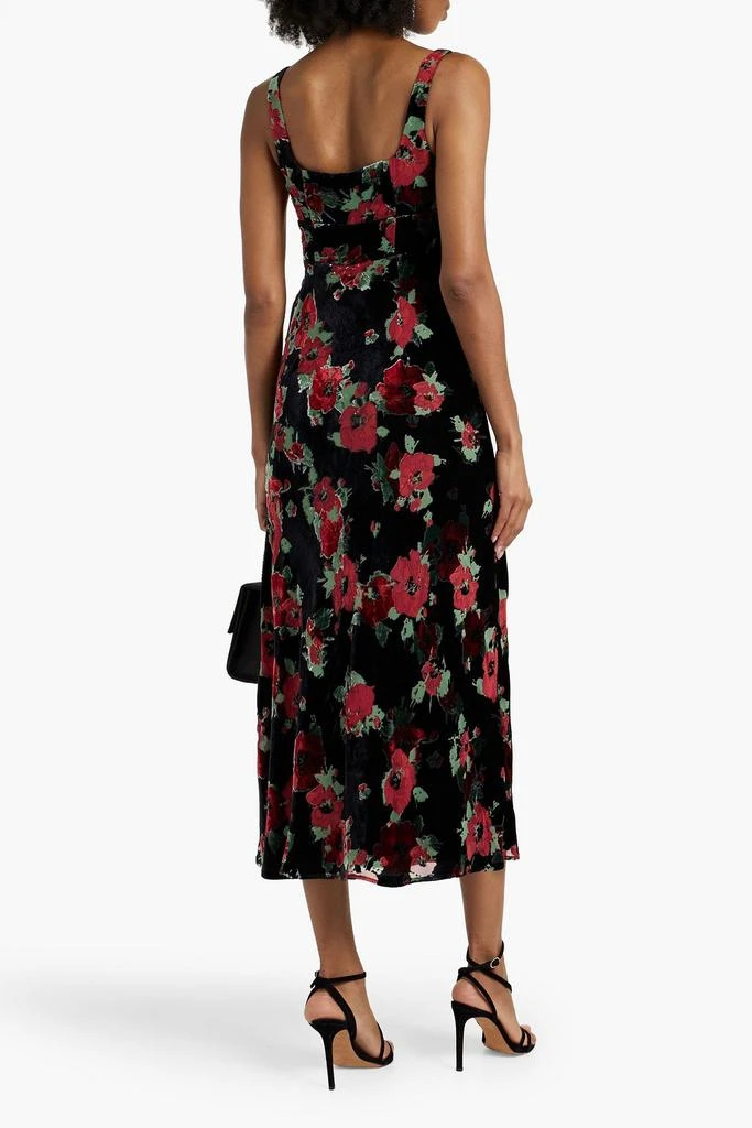 商品Rixo|Benedict floral-print devoré-velvet midi dress,价格¥1087,第3张图片详细描述