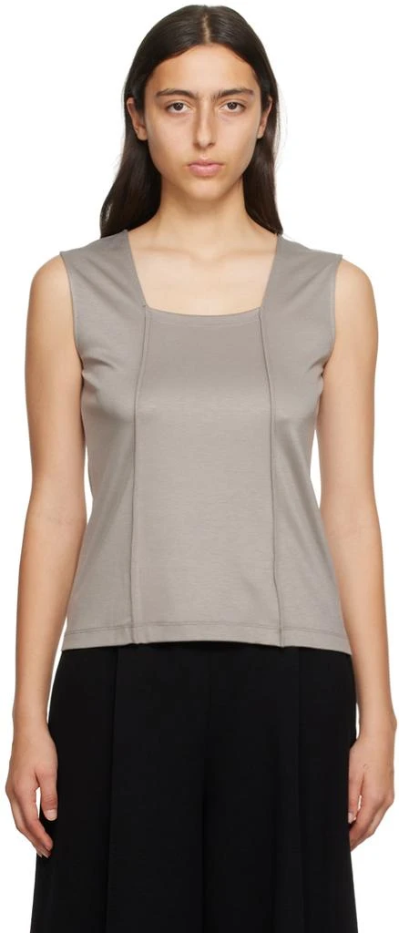 商品Issey Miyake|Gray Tucked Square Tank Top,价格¥792,第1张图片