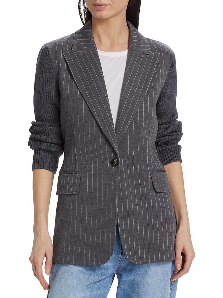 商品Max Mara|Quebec Wool Pinstripe Blazer,价格¥11156,第3张图片详细描述