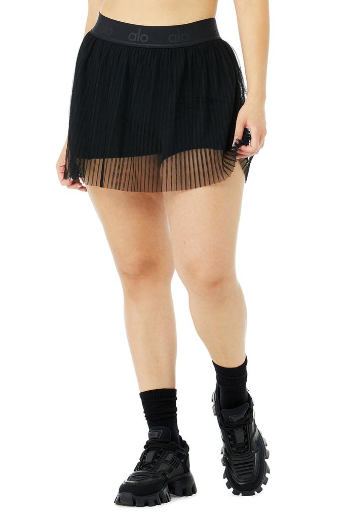 Mesh Flirty Tennis Skirt - Black商品第5张图片规格展示