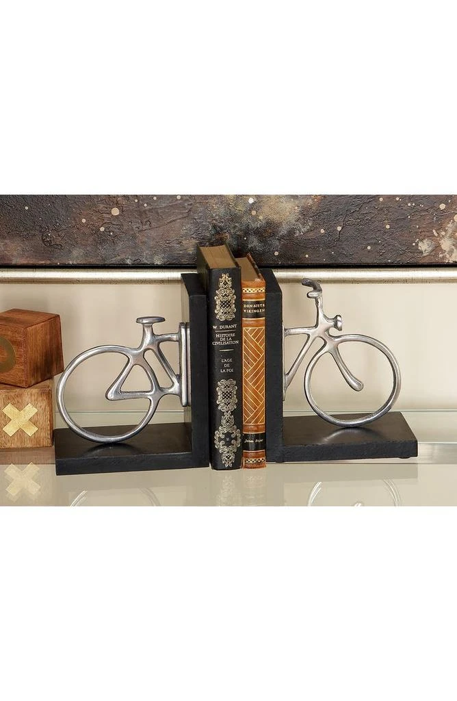 商品WILLOW ROW|Silvertone Wood Transportation Bookend - Set of 2,价格¥264,第4张图片详细描述