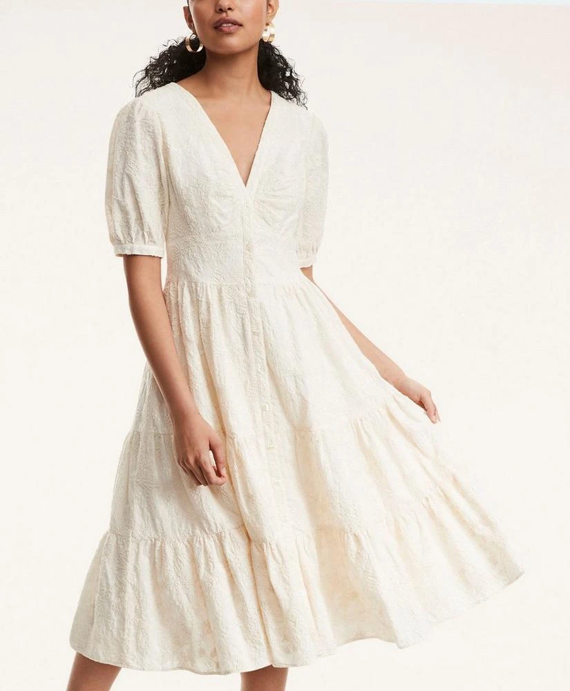 商品Brooks Brothers|Cotton Embroidered Tiered Maxi Dress,价格¥735,第1张图片