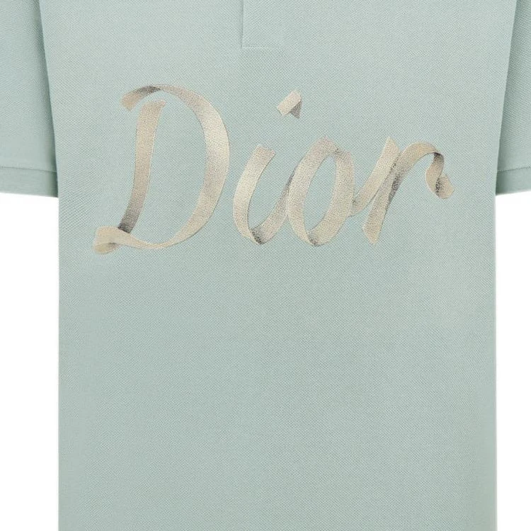 商品[国内直发] Dior|迪奥 季度新品 字母印花纽扣直筒短袖Polo衫 男款 绿色,价格¥6198,第7张图片详细描述