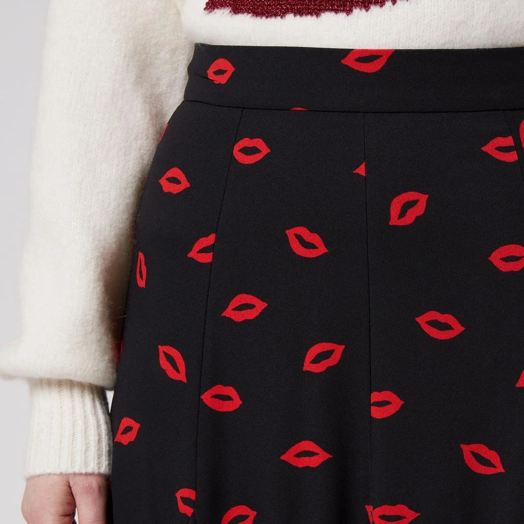 商品Kate Spade|Kate Spade New York Women's Lips Fluid Skirt - Black,价格¥460,第4张图片详细描述