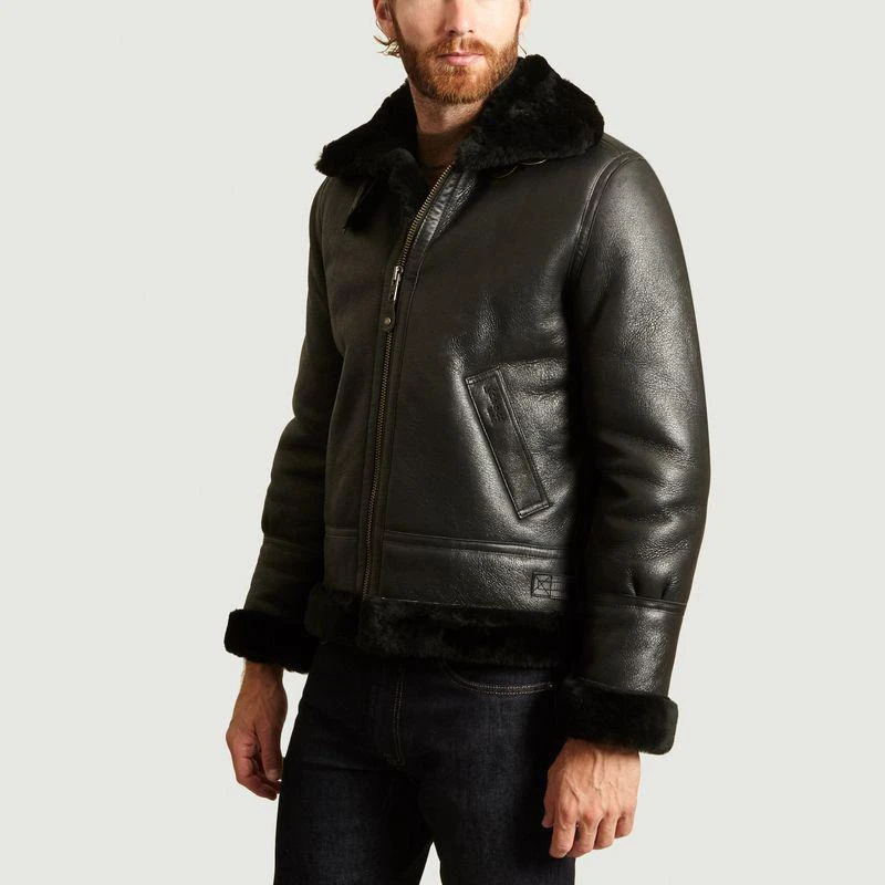 商品Schott|Bombardier Sheepskin Jacket Black SCHOTT NYC,价格¥4880,第2张图片详细描述