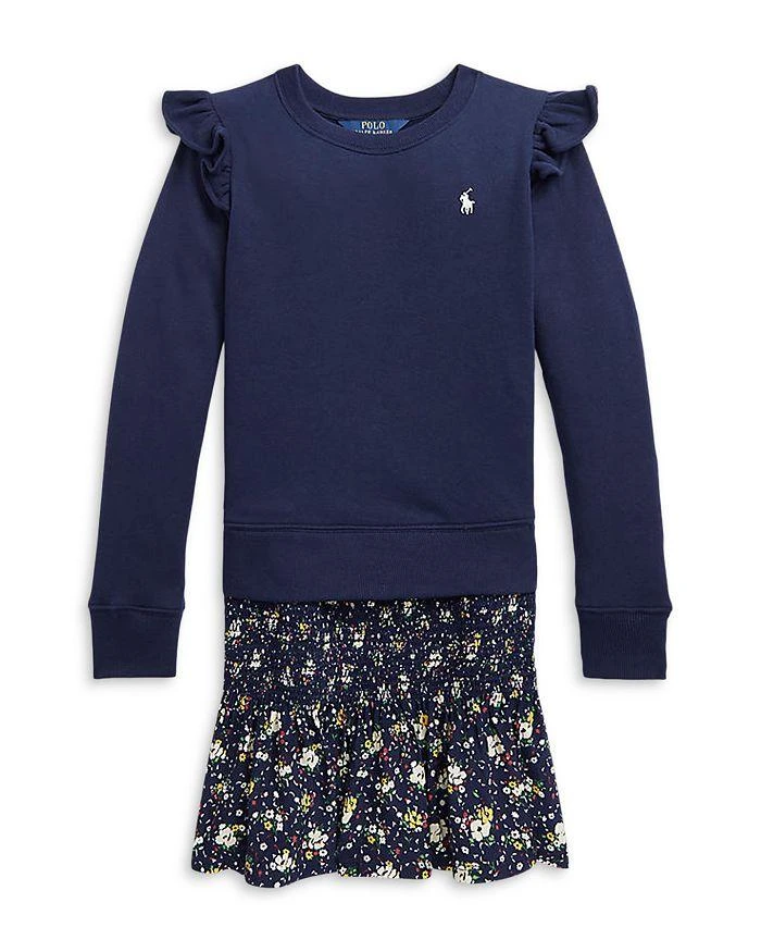 商品Ralph Lauren|Girls Floral Fleece Sweatshirt & Dress Separates - Little Kid, Big Kid,价格¥361,第1张图片